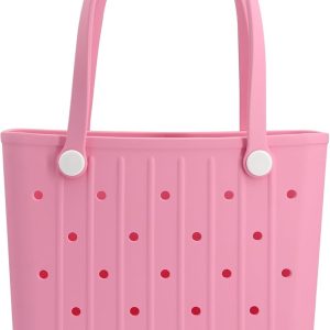 Large Rubber Beach Bag Travel Totes Mens Womens Waterproof Rubber Beach Tote for Work, Picnics, Shopping, Outdoor