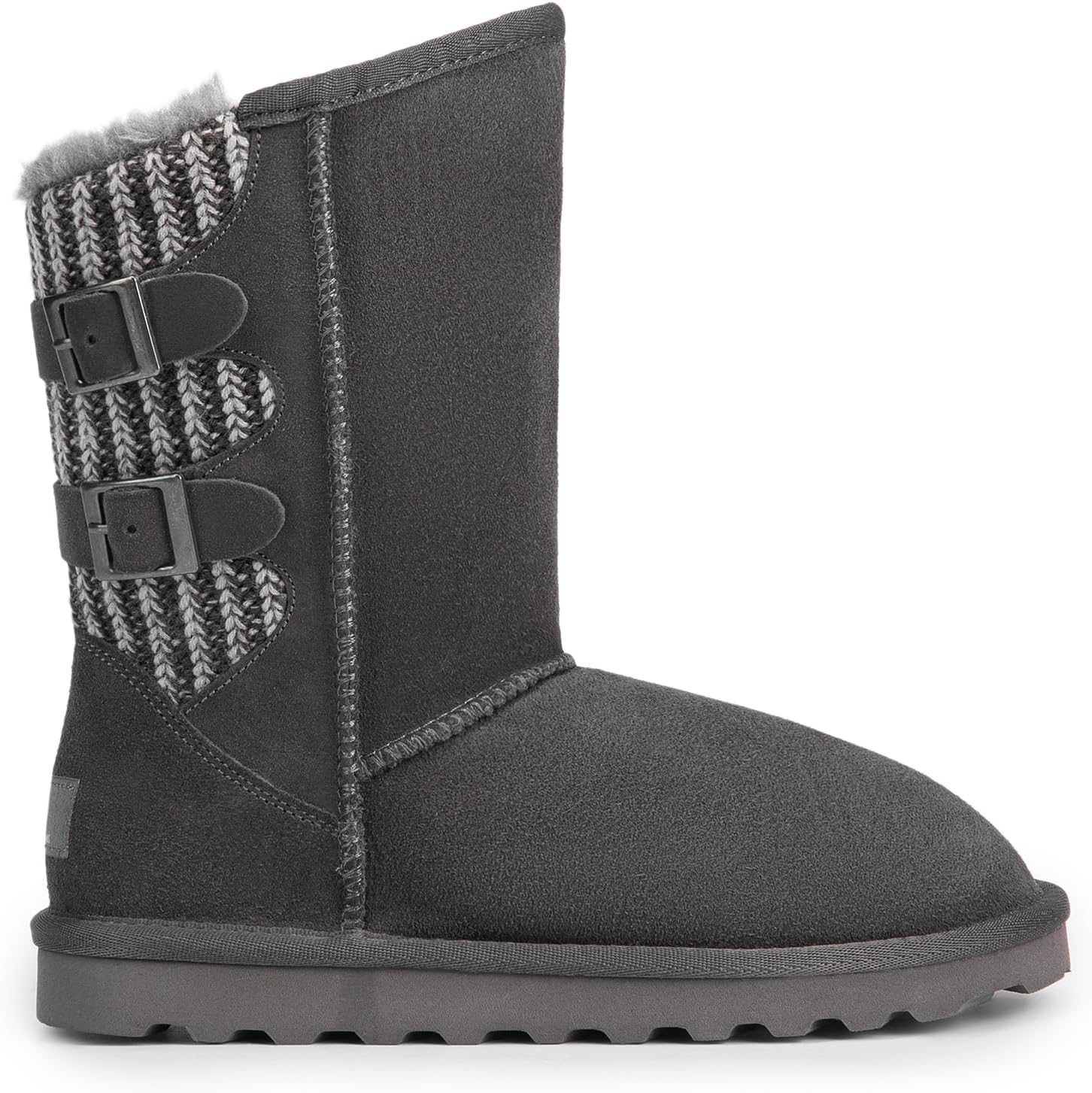 Women Mid Calf Winter Snow Boots Fashion FuzzyChic Buckle Booties - Image 2